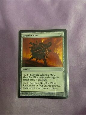 Gremlin Mine - Magic: The Gathering Artifact Card - Orange Artwork